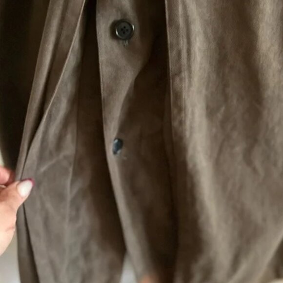 Neiman Marcus Couture Trench Coat with Belted Cuffs and Epaulettes - Picture 9 of 15